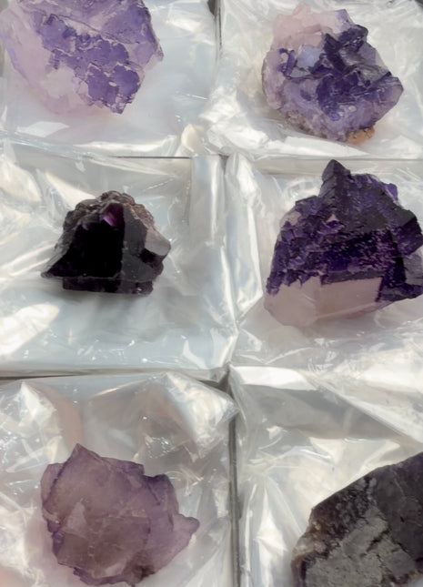 6 Pieces ! Deep Purple Fluorite Lot