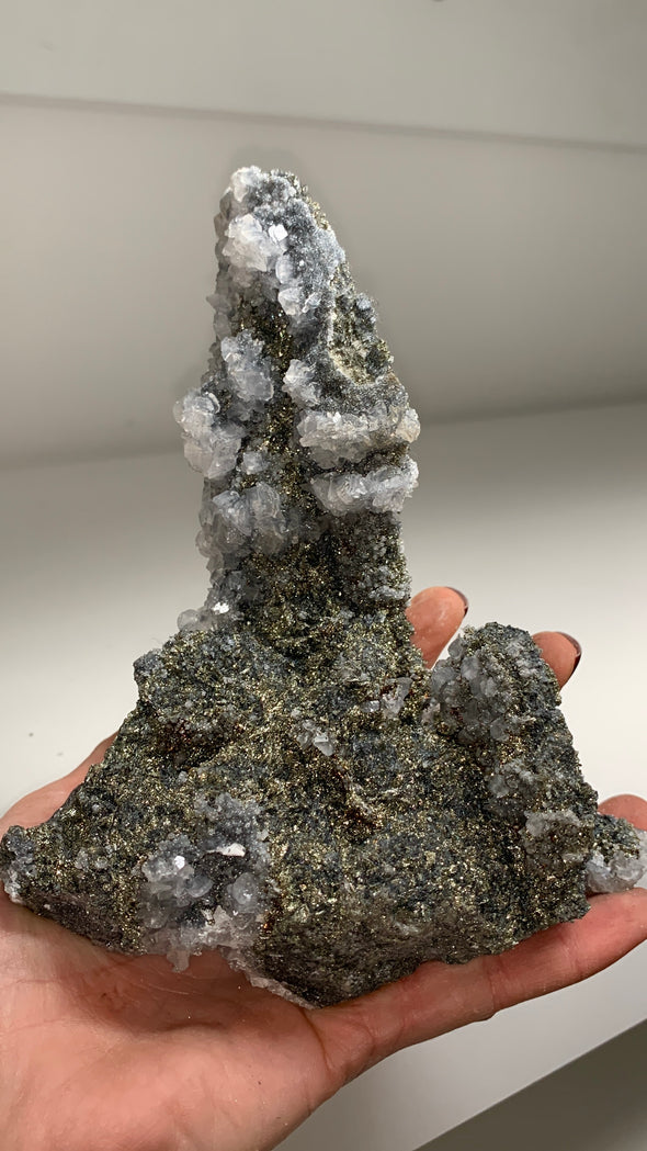 Chalcopyrite with Calcite - From Trepca Mine, Kosovo