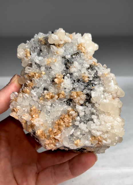 Lustrous Calcite with Sphalerite - From Trepca mine