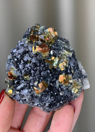 Rainbow Pyrite with Galena, Sphalerite - Borieva mine, Rhodope Mtns