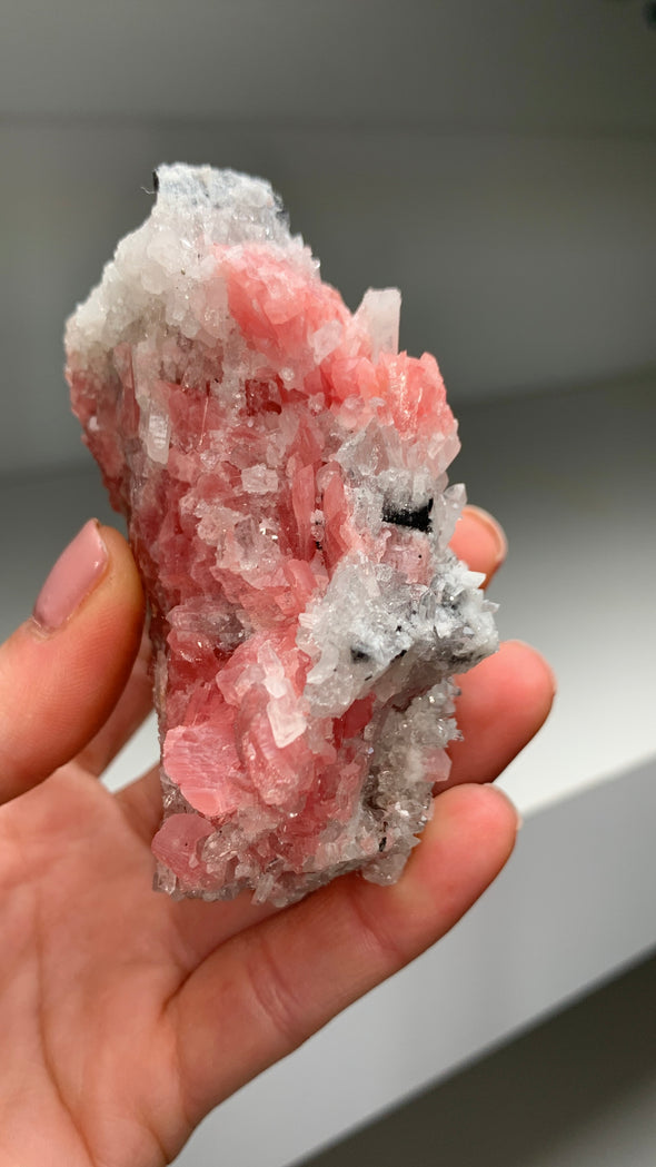 Wow !! Pink Rhodocrosite with Quartz