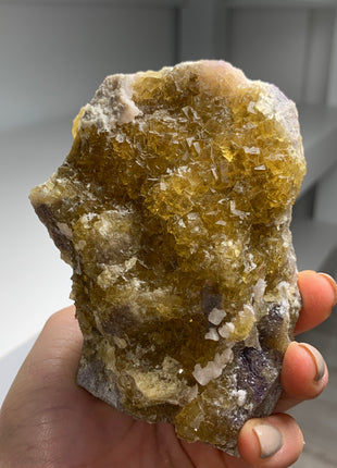 Yellow Fluorite with White Dolomite - From Spain