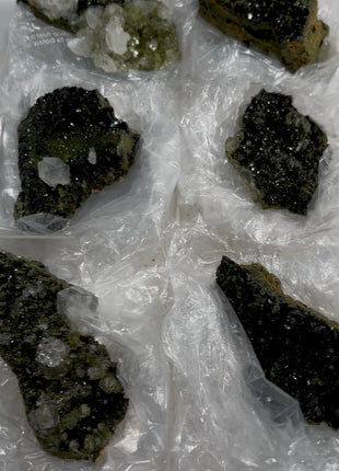 6 Pieces ! High Grade Forest Epidote with Quartz Lot