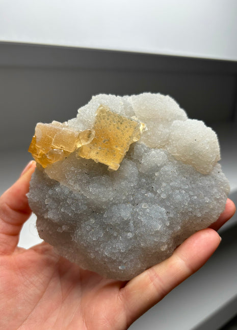 Amber Color Calcite with Sugary Matrix