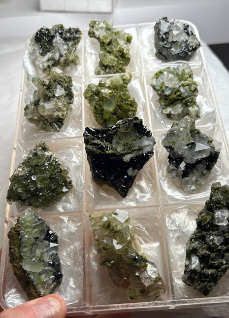 12 Pieces ! High Grade Green Epidote with Quartz Lot