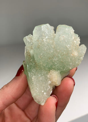 Green Apophyllite with Druzy Stilbite