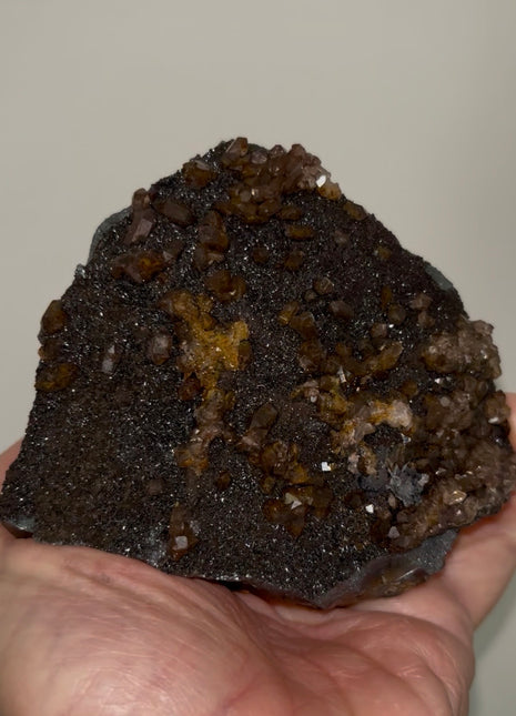 New ! Black Galaxy Hematite with Quartz