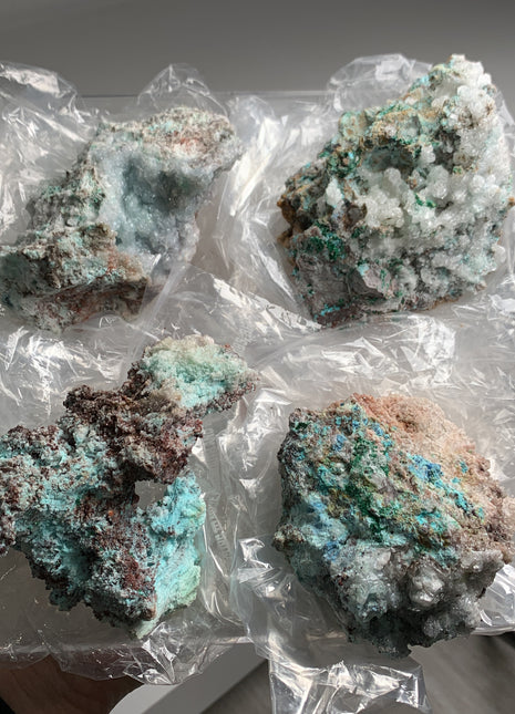 Rare Blue Aragonite Lot from Mexico - 4 Pieces !