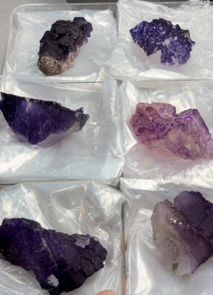 6 Pieces ! Deep Purple Fluorite Lot