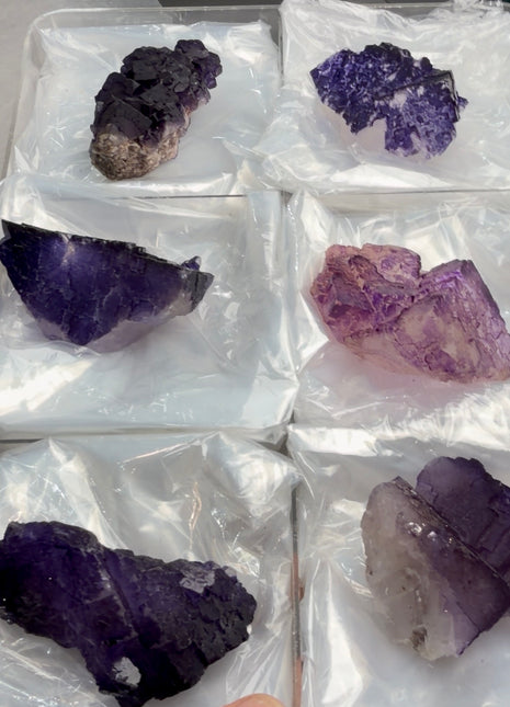 6 Pieces ! Deep Purple Fluorite Lot