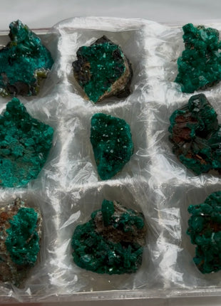 9 Piece Lot !  Green Dioptase Specimens