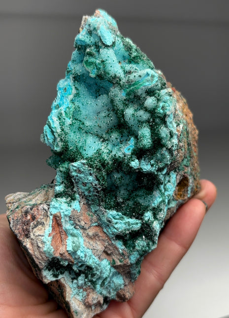 Druzy Blue Chrysocolla with Green Malachite Sprinkles