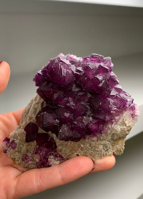 Reddish Purple Octahedral Fluorite # PM071