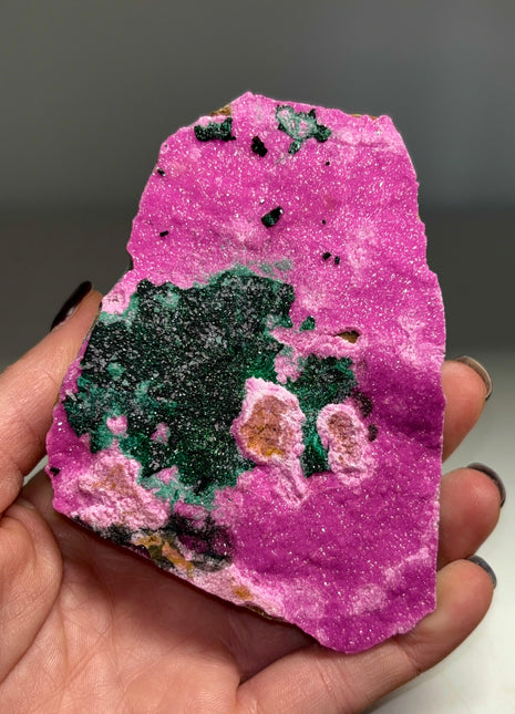 Pink Cobaltocalcite with Green Malachite