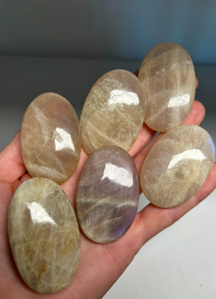 6 Pieces ! Top Grade Rainbow Moonstone Lot