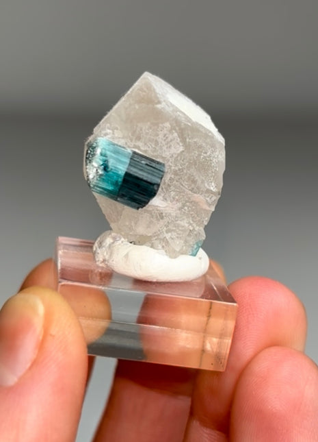 Blue Indicolite Tourmaline with Quartz
