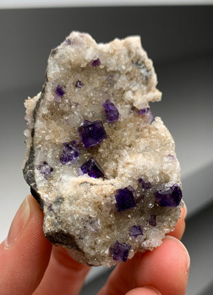 Purple Fluorite with Quartz - From Berbes, Spain