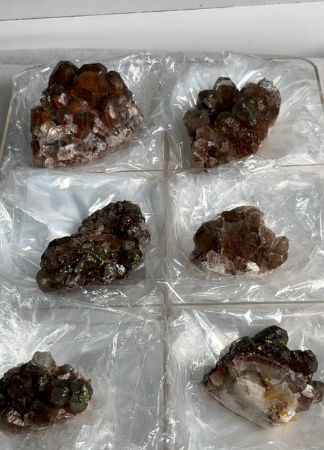 6 Pieces ! Rainbow Pyrite with Calcite Lot