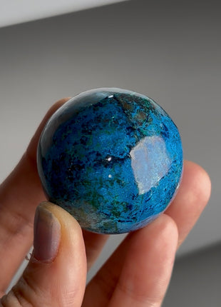 Blue Shattuckite Sphere from Namibia
