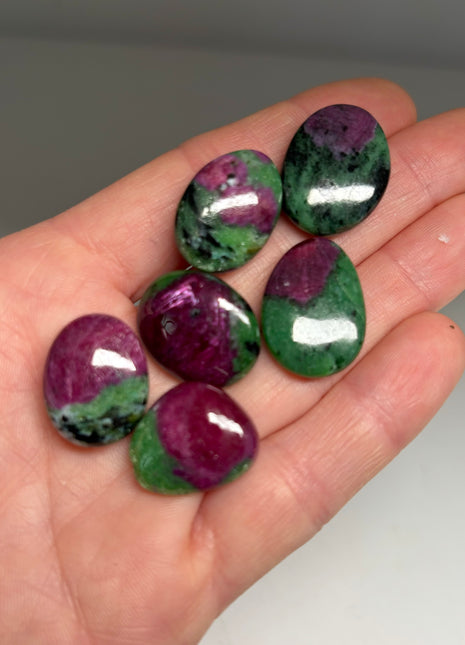 Very High Grade Ruby Zoisite Lot, 6 Pieces