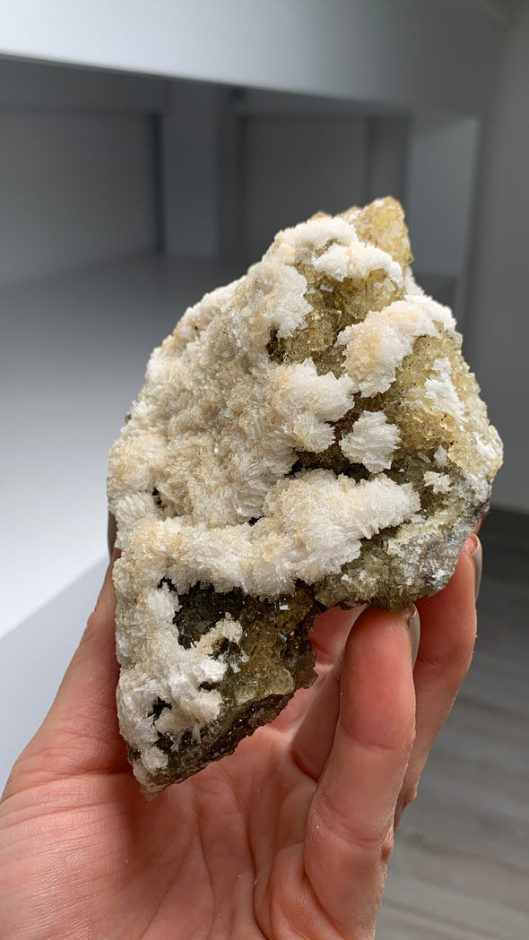 Yellow Fluorite with White Barite - From Spain