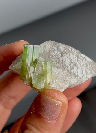 Green Tourmaline with Quartz