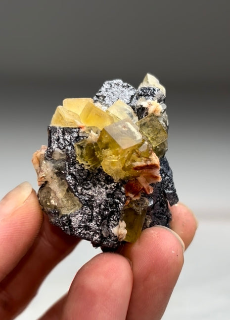 Yellow Fluorite with Metallic Galena