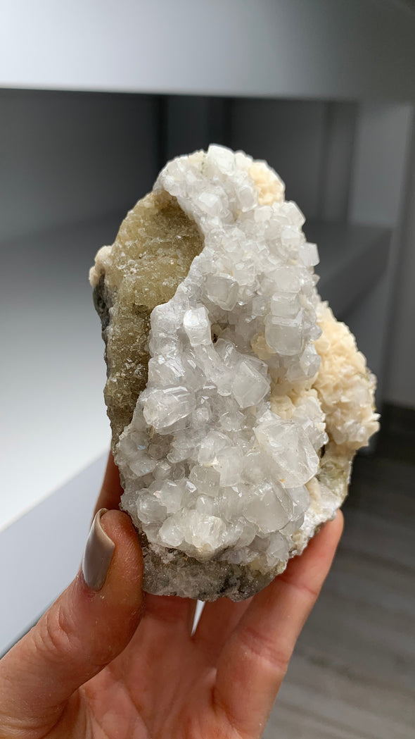 Yellow Fluorite with White Calcite and Dolomite - From Spain