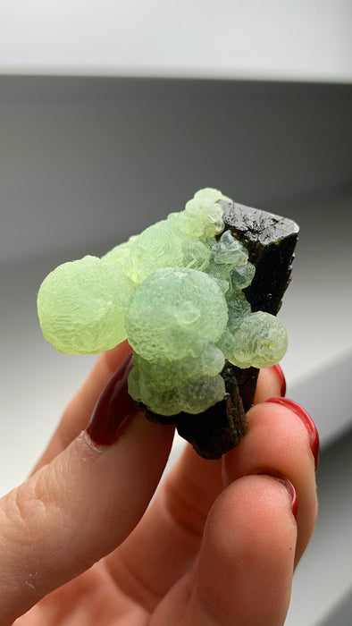 New Arrival ! Green Prehnite with Epidote - From Mali