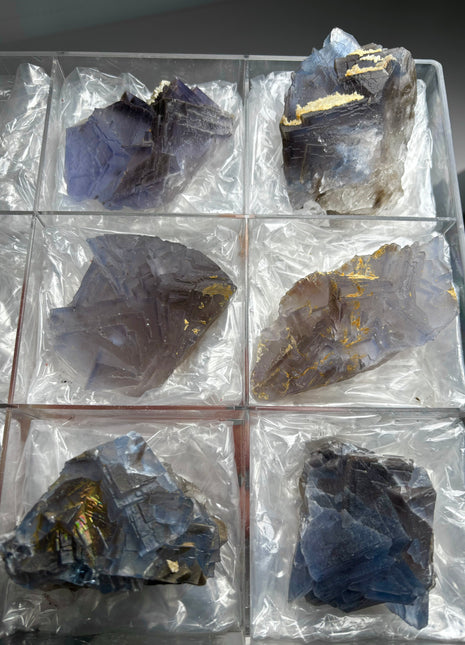 6 Piece Lot ! Blue Fluorite Specimens