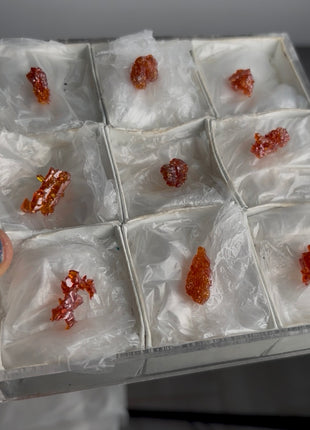 9 Pieces ! Red Zincite Specimens Lot
