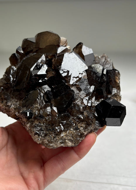 Smoky Quartz with Black Tourmaline - From Erongo, Namibia