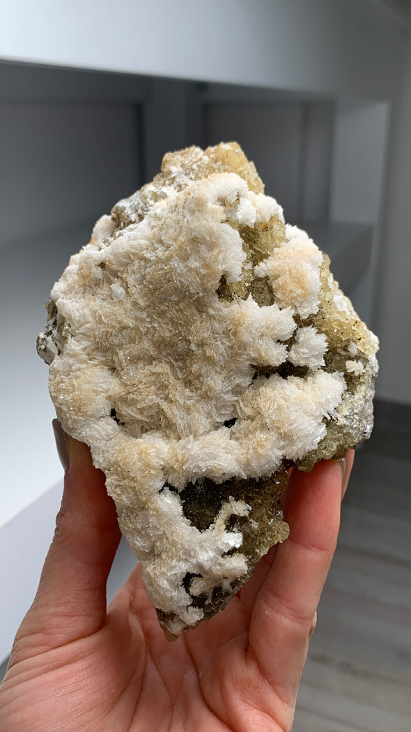Yellow Fluorite with White Barite - From Spain
