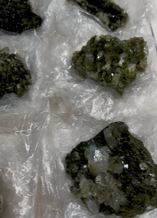 6 Pieces ! Forest Epidote with Quartz Lot