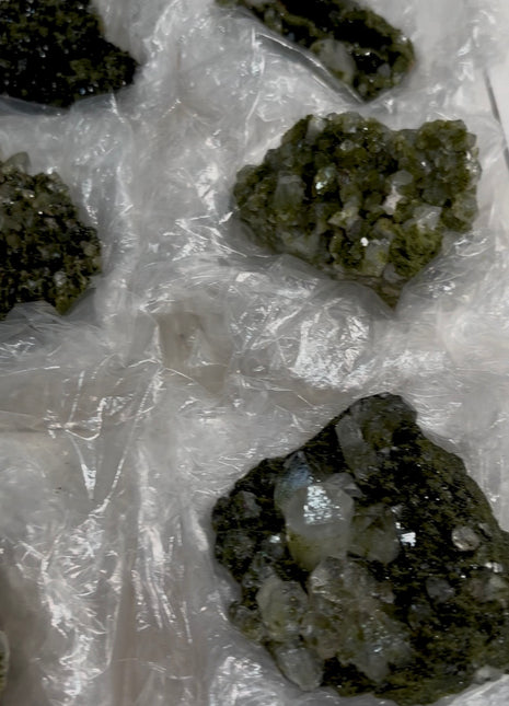 6 Pieces ! Forest Epidote with Quartz Lot