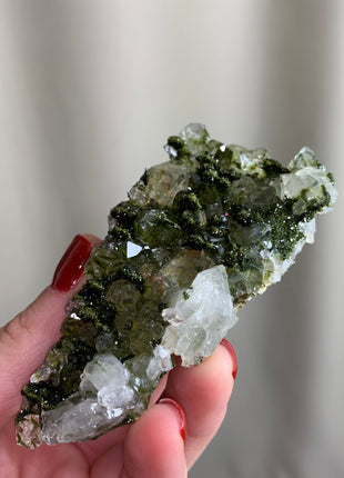 Forest Epidote with Quartz  🌲