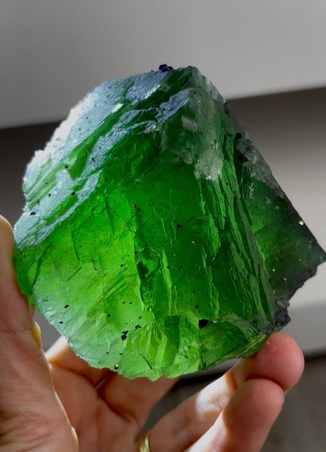 Bright Green and Purple Fluorite PM0271