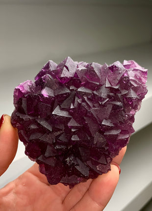 Reddish Purple Octahedral Fluorite # PM068