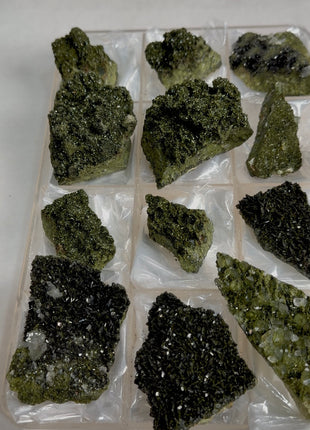 12 Pieces ! High Grade Forest Epidote with Quartz Lot