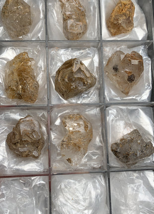 Window Quartz Crystals with Clay Inclusions Lot - 9 Pieces !