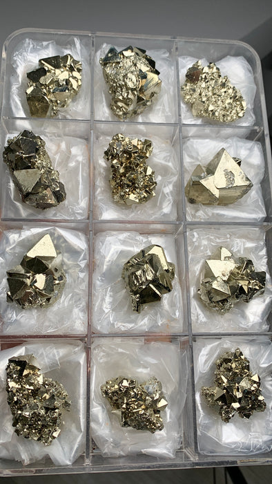 Very High Grade Octahedral Pyrite Lot - 12 Pieces !