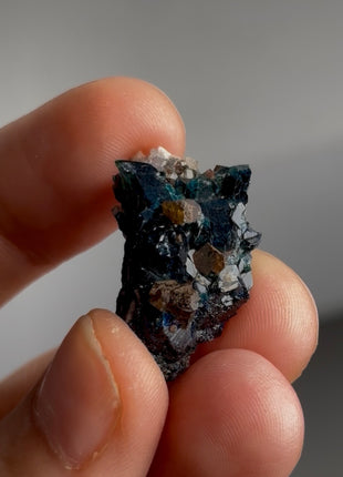 Blue Lazulite with Siderite from Rapid Creek, Canada PM0623