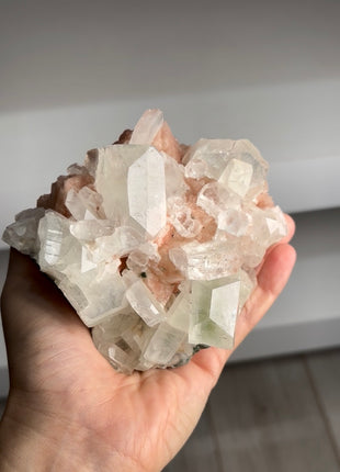 Tabular Green Apophyllite with Pink Stilbite PM0737