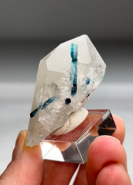 Blue Indicolite Tourmaline with Quartz