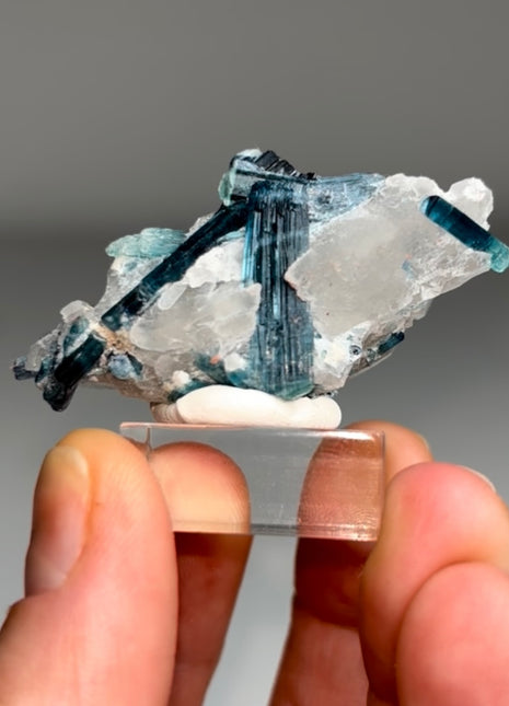 Blue Indicolite Tourmaline with Quartz