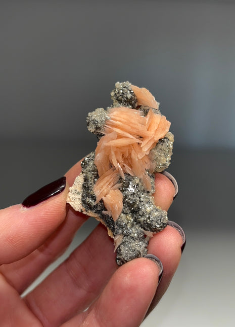 Cerussite with Pink Barite Flowers