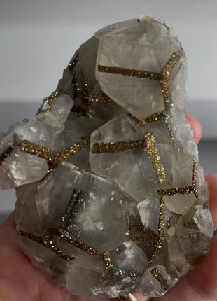 Mercedes Calcite with Pyrite Terminations Collection # 808
