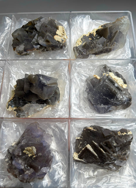 6 Piece Lot ! Blue Grey Fluorite Specimens