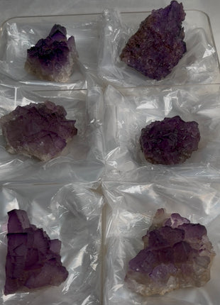 New find ! Pink and Purple Fluorite lot from Turkey, 6 Pieces !