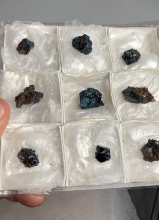 9 Pieces ! Blue Lazulite with Siderite Lot from Rapid Creek, Canada